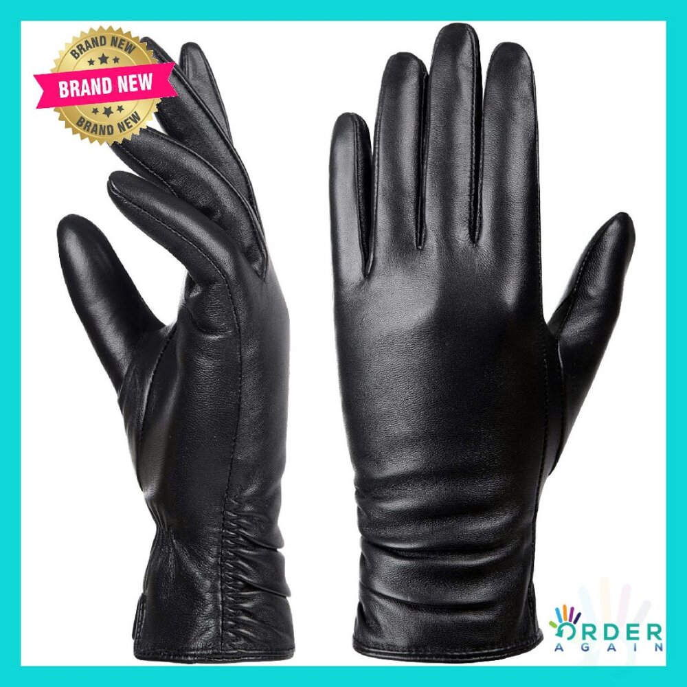 Winter Touchscreen Leather Gloves Warm Driving El… - image 1